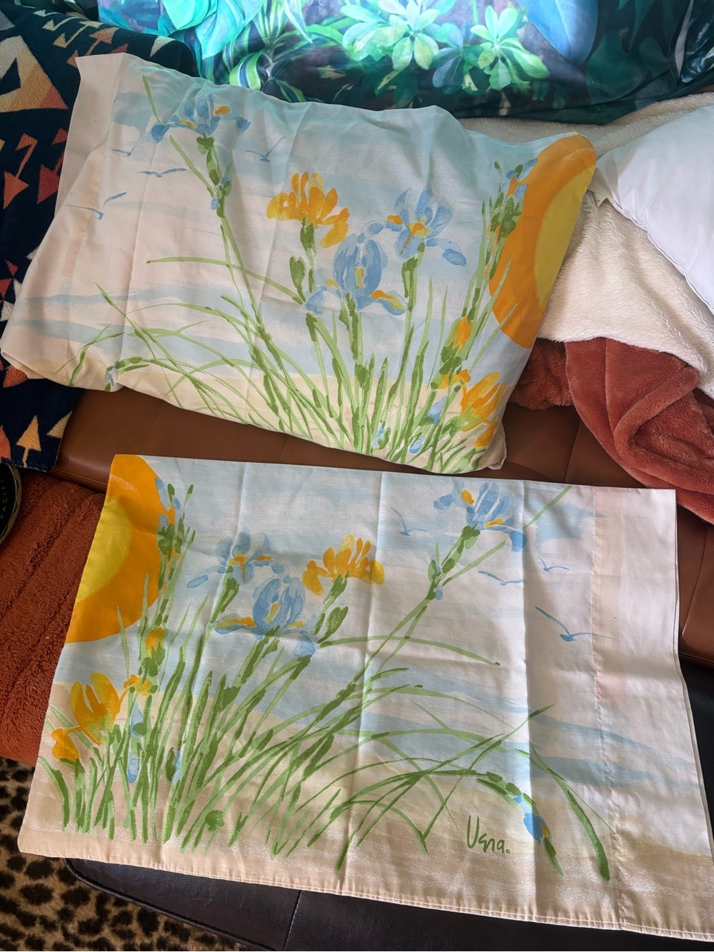 Pair Vera Neumann Vintage pillowcases